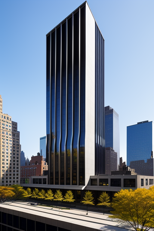 , Building, designed by Philip Johnson, Modern Architecture, afternoon, in New York,