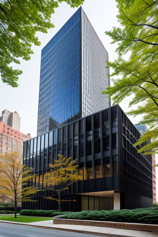 , Building, designed by Philip Johnson, Modern Architecture, afternoon, in New York,