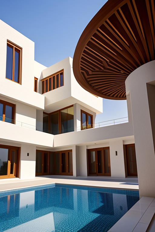 , Villa, designed by Frank Gehry, Islamic architecture, morning, in Tehran