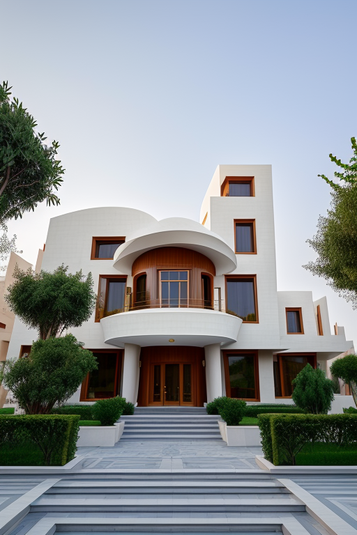 , Villa, designed by Frank Gehry, Islamic architecture, morning, in Tehran
