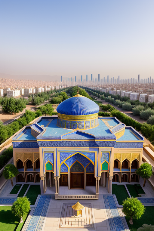 , Villa, designed, Islamic architecture, morning, in Tehran