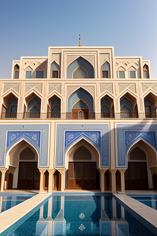 , Villa, designed, Islamic architecture, morning, in Tehran