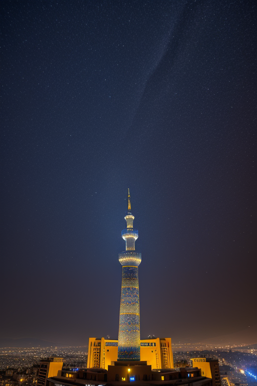 , Tower, Islamic architecture, night time, in Tehran,