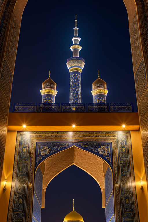 , Tower, Islamic architecture, night time, in Tehran,