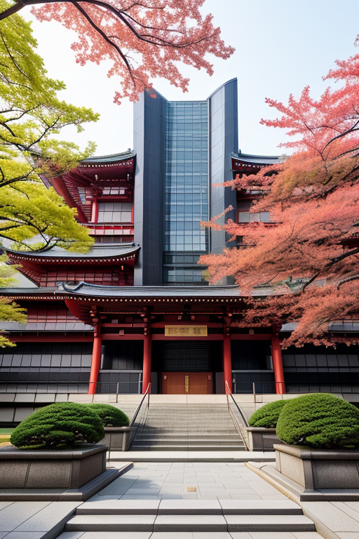 , University, Japanese architecture, in New York, morning