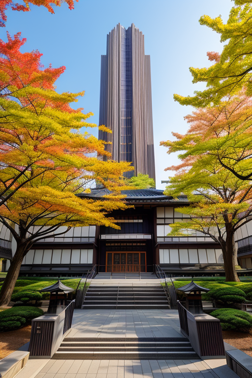 , University, Japanese architecture, in New York, morning