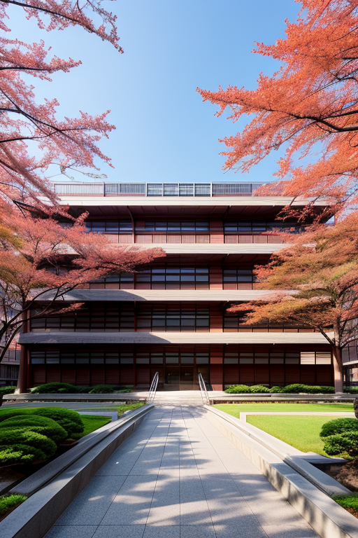 , University, Japanese architecture, in New York, morning