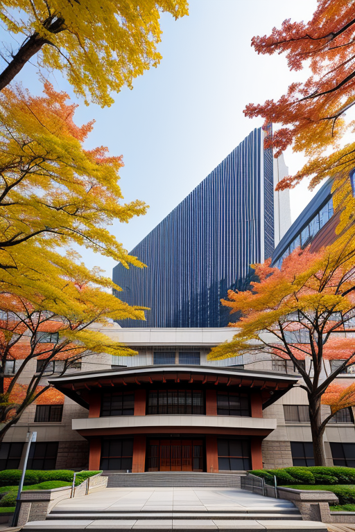 , University, Japanese architecture, in New York, morning
