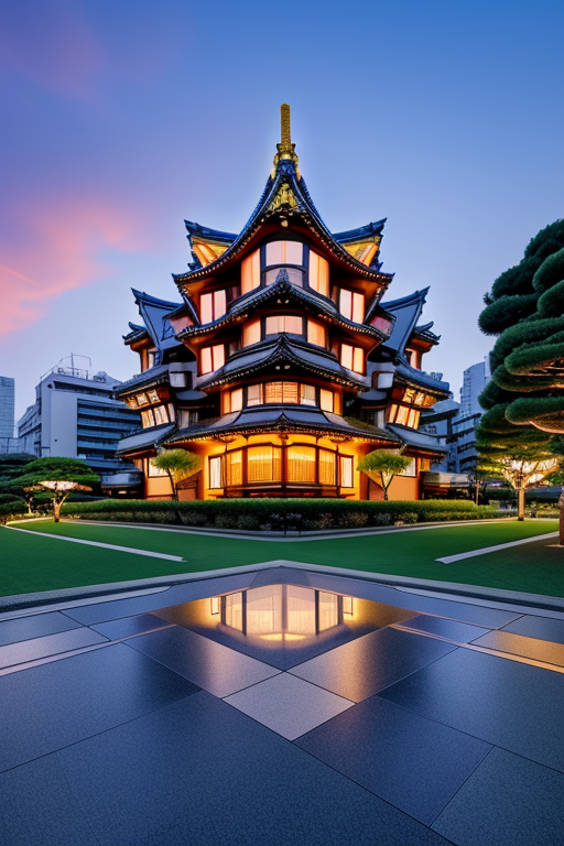 , in Tokyo, afternoon, designed by Gaudi, Modern Architecture, Mansion