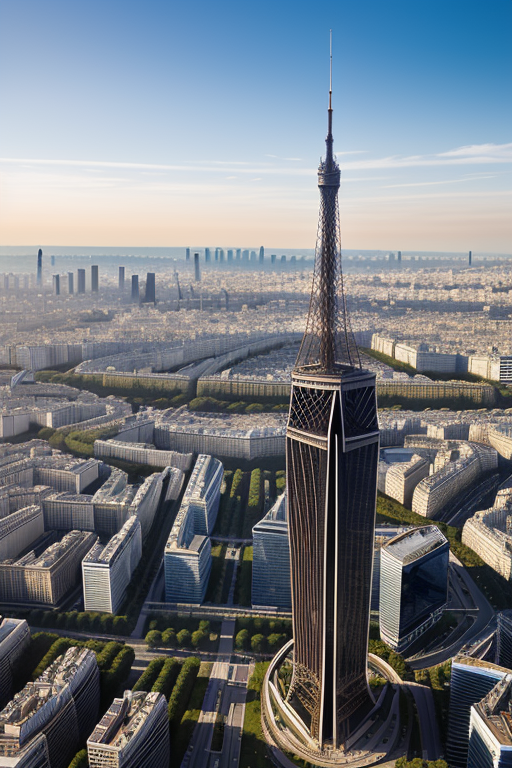 , Skyscraper, Modern Architecture, morning, in Paris