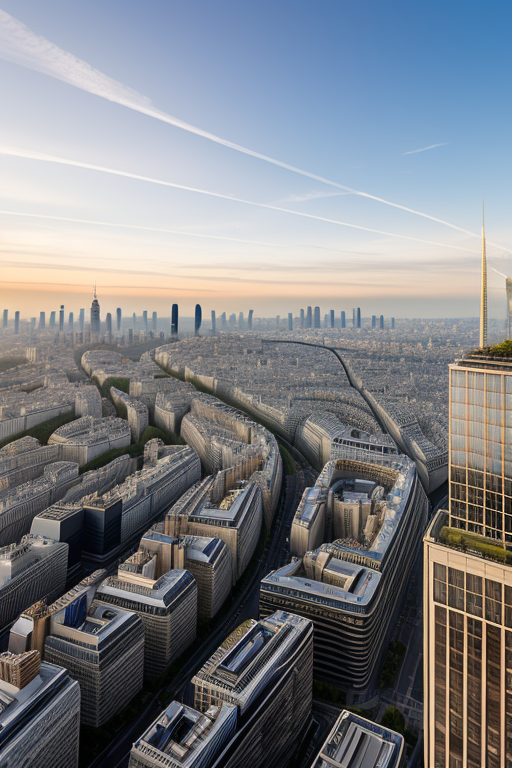 , Skyscraper, Modern Architecture, morning, in Paris