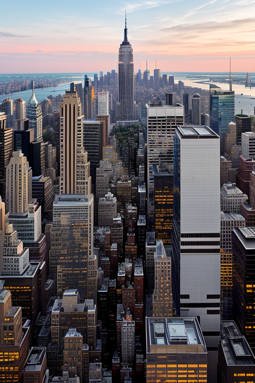 , Skyscraper, Modern Architecture, in New York, sunset, Tower