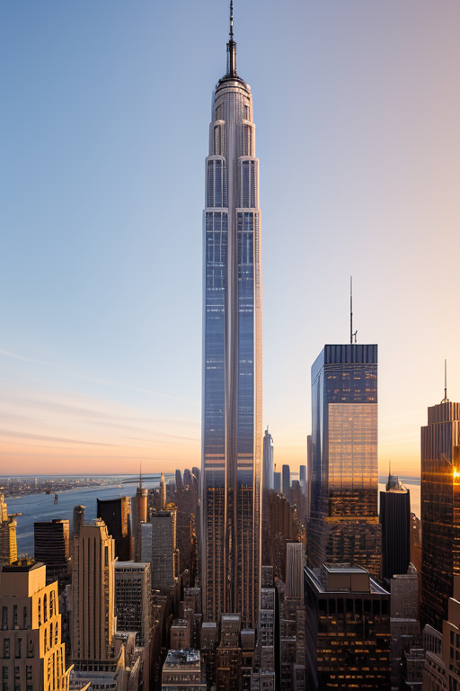 , Skyscraper, Modern Architecture, in New York, sunset, Tower