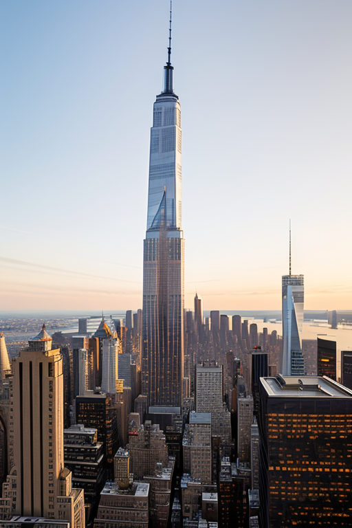 , Skyscraper, Modern Architecture, in New York, sunset, Tower