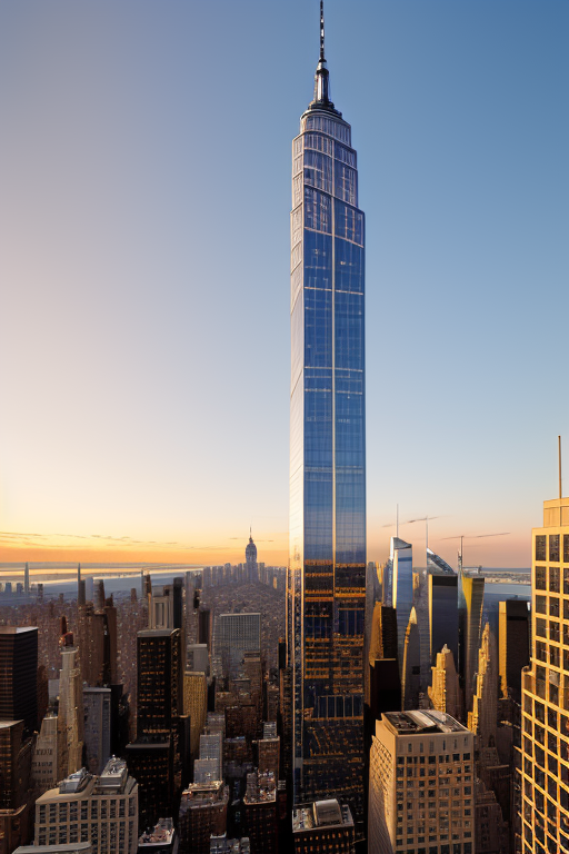 , Skyscraper, Modern Architecture, in New York, sunset, Tower