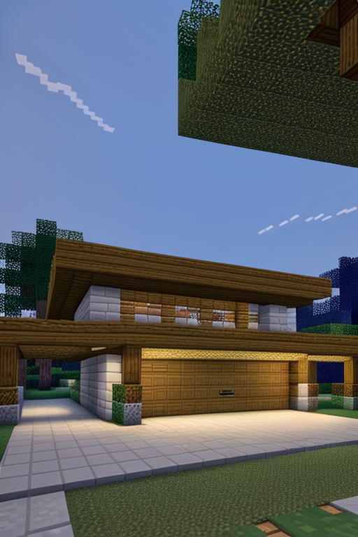 Create a Garage in minecraft in the biome of savannah, designed by Frank Lloyd Wright, Bauhaus Architecture, night time