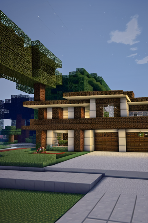 Create a Garage in minecraft in the biome of savannah, designed by Frank Lloyd Wright, Bauhaus Architecture, night time