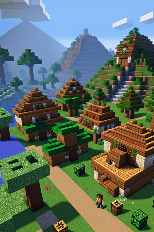 Create a village in Minecraft Java Edition 1.20 snapshot, with a Mexican style inspired by Coco, Jurassic Park and the state of Coahuila, with a jungle touch