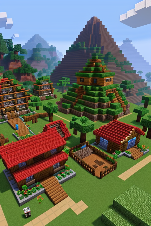 Create a village in Minecraft Java Edition 1.20 snapshot, with a Mexican style inspired by Coco, Jurassic Park and the state of Coahuila, with a jungle touch