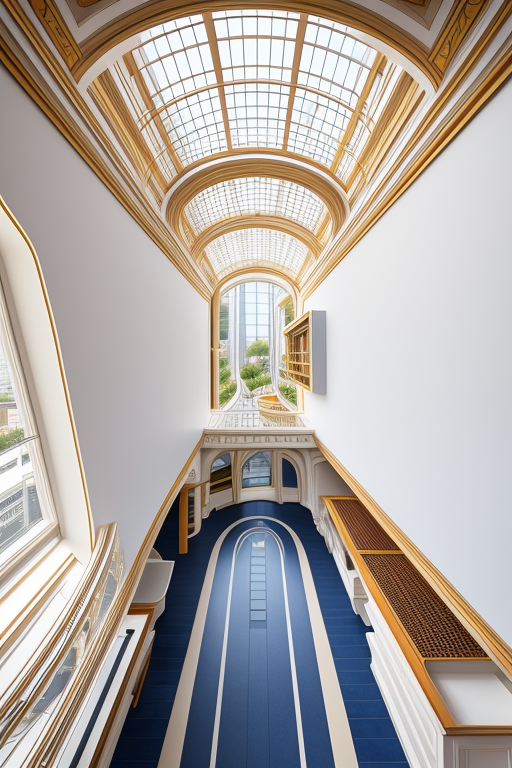 , designed by Renzo Piano, Art Nouveau Architecture, morning