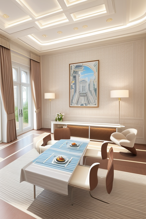 Dining room designed by Norman Foster, Modern Architecture, Villa