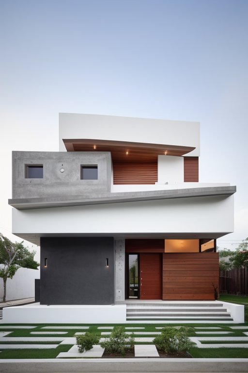 modern house in mexico featuring materials such as steel, stone, and wood, with white walls.