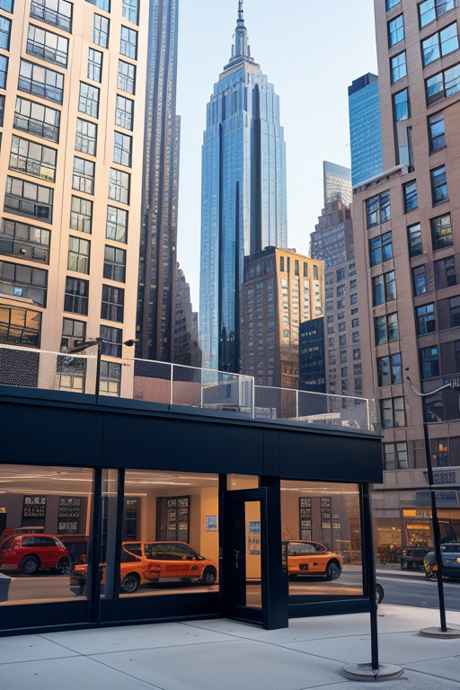 OpenShop, Building, Modern Architecture, morning, in New York