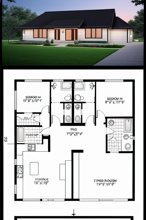 generate a floor plan for my house where my home is west facing and other 3 sides have different houses except west side which is our main road. My house front side width is 9.9 metermeter , back side width is 9.45 meter meter and length on northern side is 18.75 meter & on southern side is 17.83 meter.