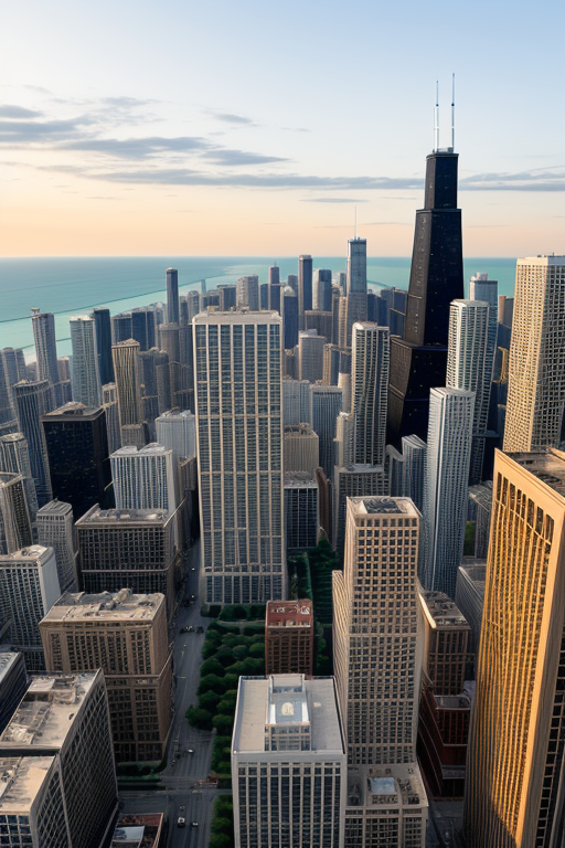 chicago skyline, Modern Architecture, afternoon, 4k