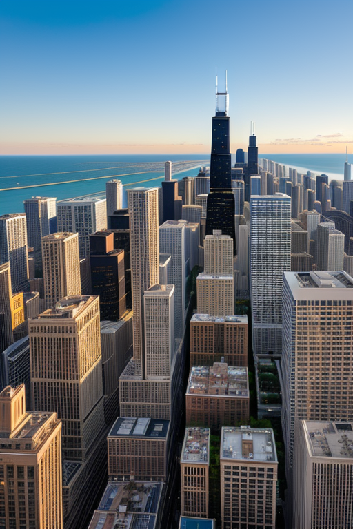 chicago skyline, Modern Architecture, afternoon, 4k
