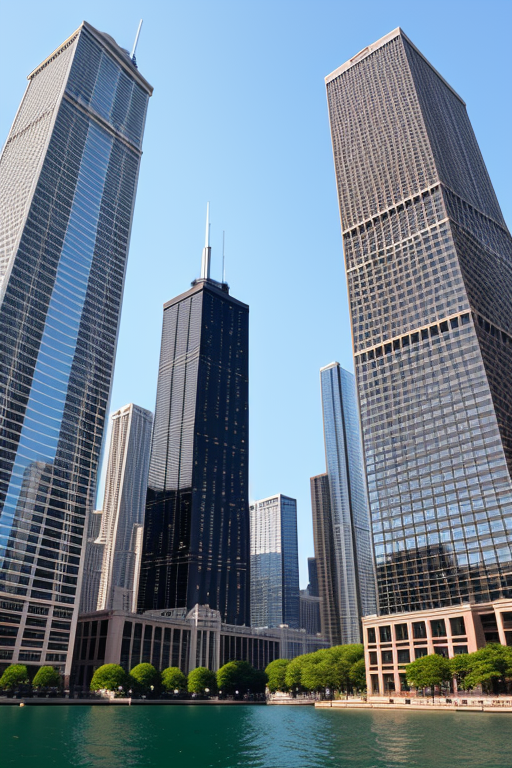 chicago skyline, Modern Architecture, afternoon, 4k
