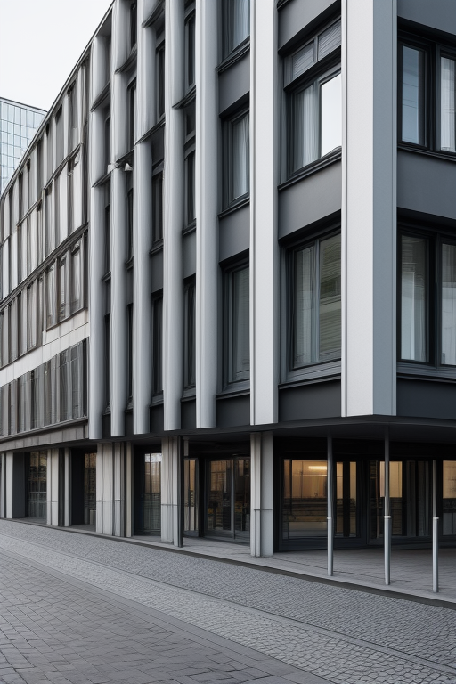 designed by Le Corbusier, Bauhaus Architecture, morning, in Berlin