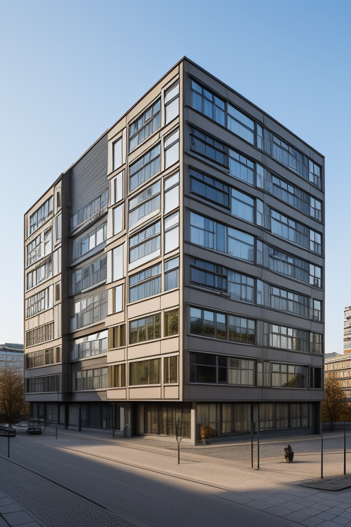 designed by Le Corbusier, Bauhaus Architecture, morning, in Berlin