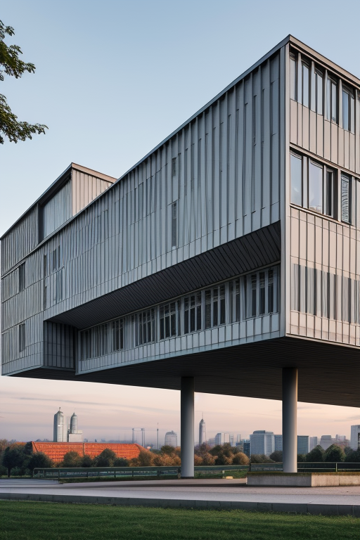 designed by Le Corbusier, Bauhaus Architecture, morning, in Berlin