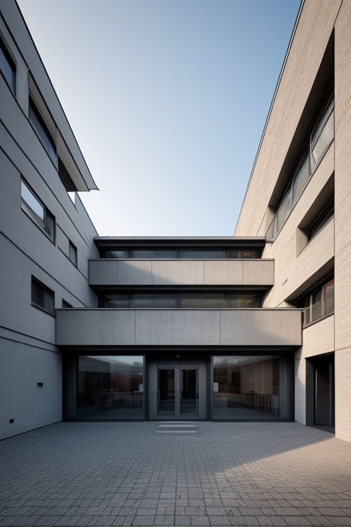 designed by Le Corbusier, Bauhaus Architecture, morning, in Berlin