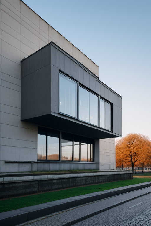 designed by Le Corbusier, Bauhaus Architecture, morning, in Berlin