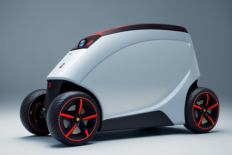 grey wheeled robot, minimalism