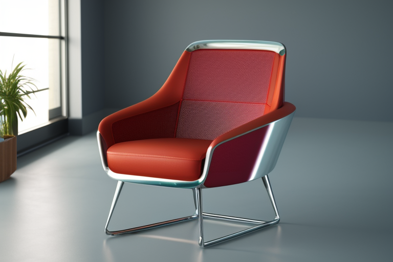 Chair made from polished chrome steel 