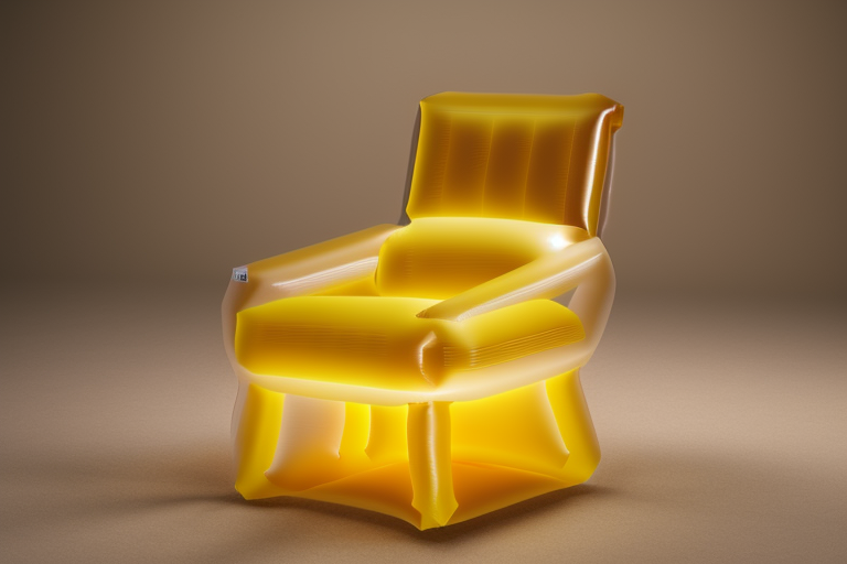 (inflatable:1.5) transparent chair, made from transparent film