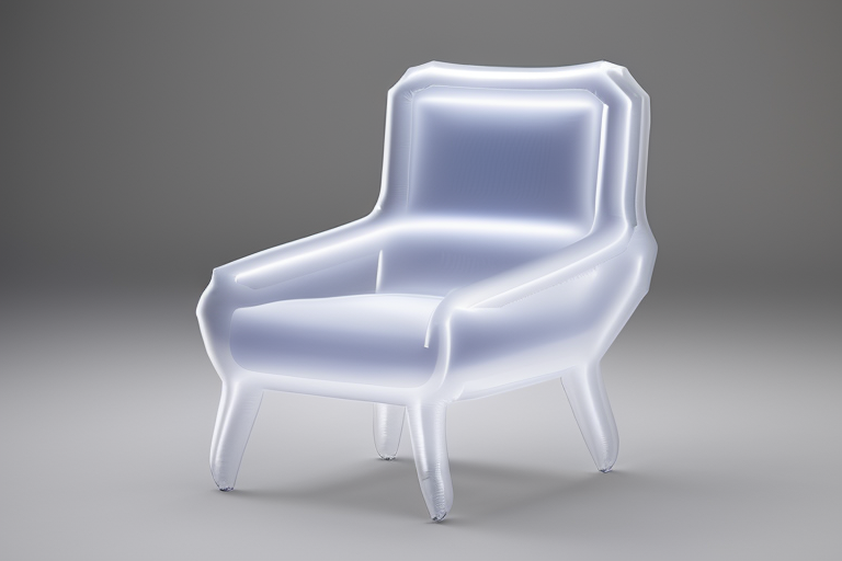 (inflatable:1.5) transparent chair, made from transparent film
