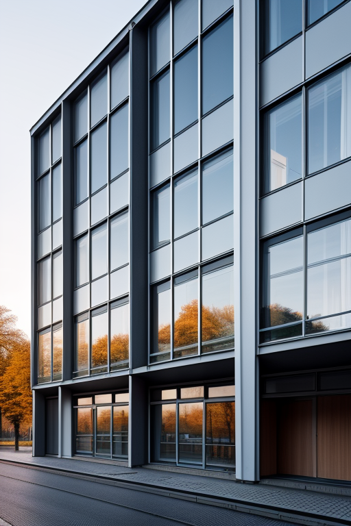 designed by Le Corbusier, Bauhaus Architecture, morning, in Berlin