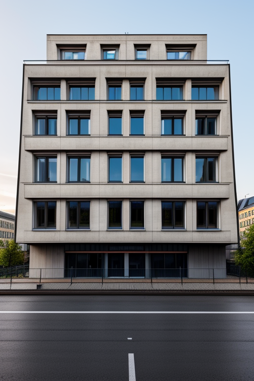 designed by Le Corbusier, Bauhaus Architecture, morning, in Berlin