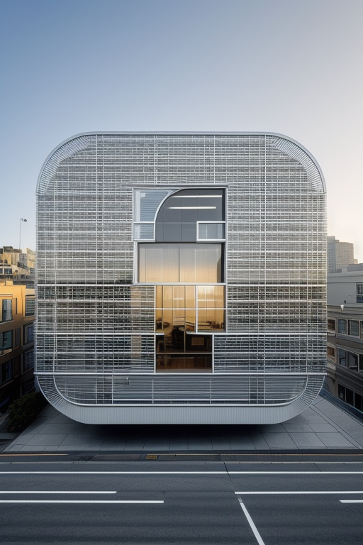 Office, designed by Renzo Piano, Bauhaus Architecture, morning, in San Francisco