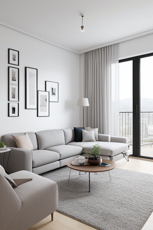 Contemporary style living room, clean lines, minimalist aesthetic, functionality, open uncluttered spaces, neutral colour palette