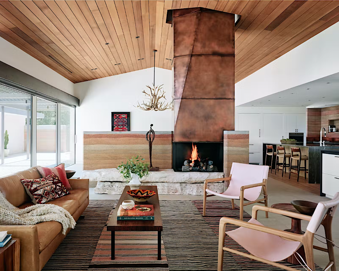Living Room, Rustic design, warm and inviting, natural materials, wood and stone, earthy colour palette, textured finishes, exposed beams, distressed or reclaimed furniture, cozy and rugged charm