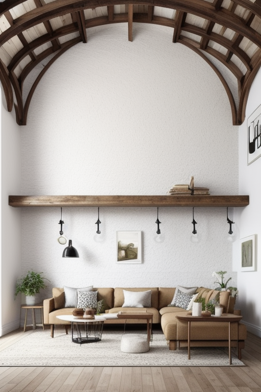 Living Room, Mediterranean design, warm and inviting, earthy colour palette with vibrant accents, textured white walls, stucco, arches and curved lines, stone, rustic wood and wrought iron, warm and cozy ambiance