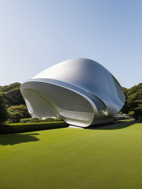 Zaha hadid, Museum, designed by Zaha Hadid, Neofuturist Architecture, in the morning, in Tokyo