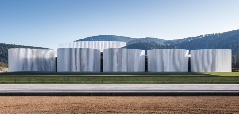Cultural and creative industry, School, Museum, designed by Santiago Calatrava, Modern Architecture, in the morning, in the mountains