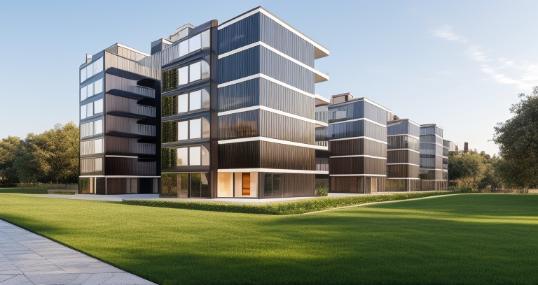 designed by Mies Van der Rohe, Townhouse, Modern Architecture, in the morning, in Barcelona