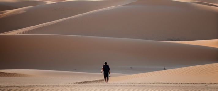 desert bedoin people in sand dunes, desert clothing
